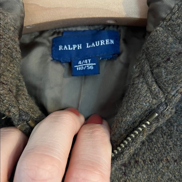 Ralph Lauren classic polo bomber with “fur” trim hood size 4 - Picture 5 of 8